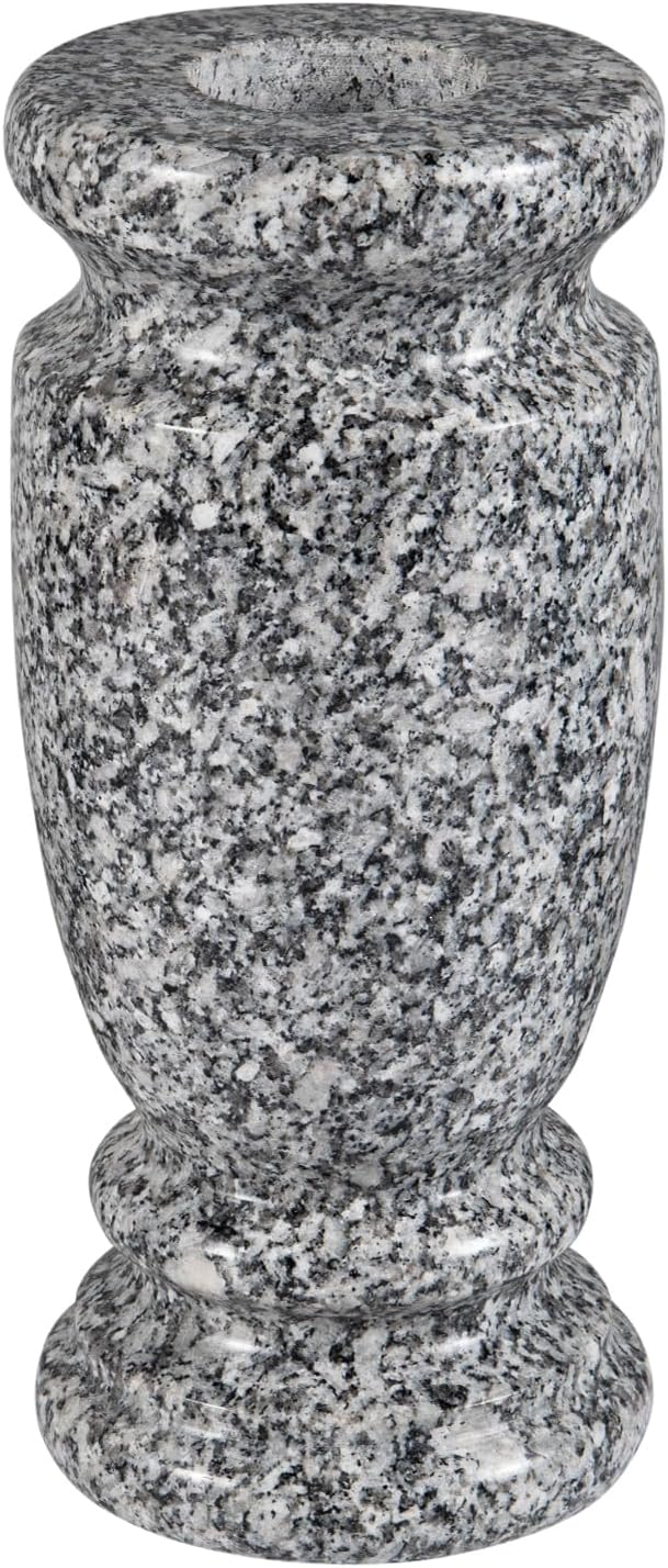 Gray Granite Cemetery Vase for Grave Markers