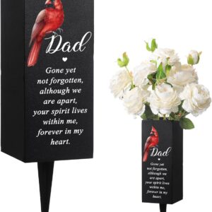 Hushee Metal Cemetery Flower Vase for Graves - Sympathy Gift Dad