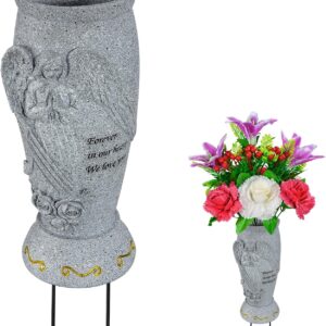 Angel Memorial Grave Vase for Cemetery Flowers