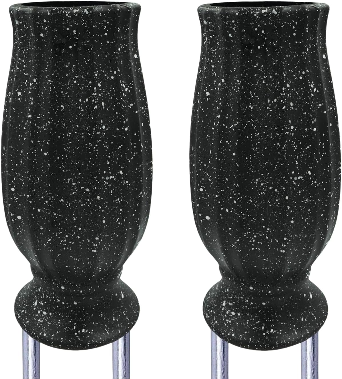 2 Black Cemetery Vases – Durable Grave Flower Holders