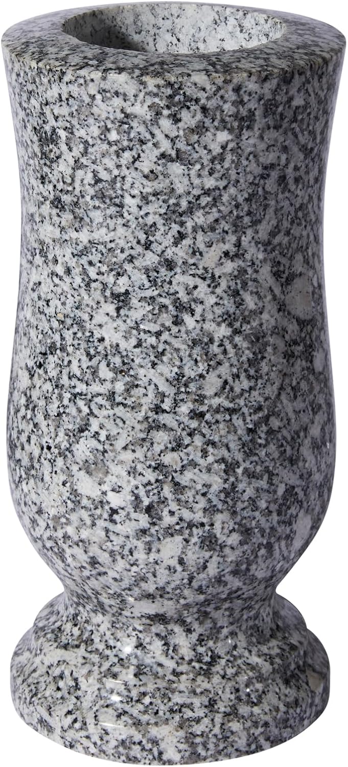 Granite Cemetery Vase – 9.2 lbs, Windproof, 3 Inch Opening