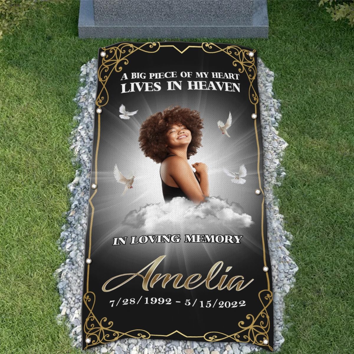 Personalized Memorial Grave Blanket - Sympathy Gift