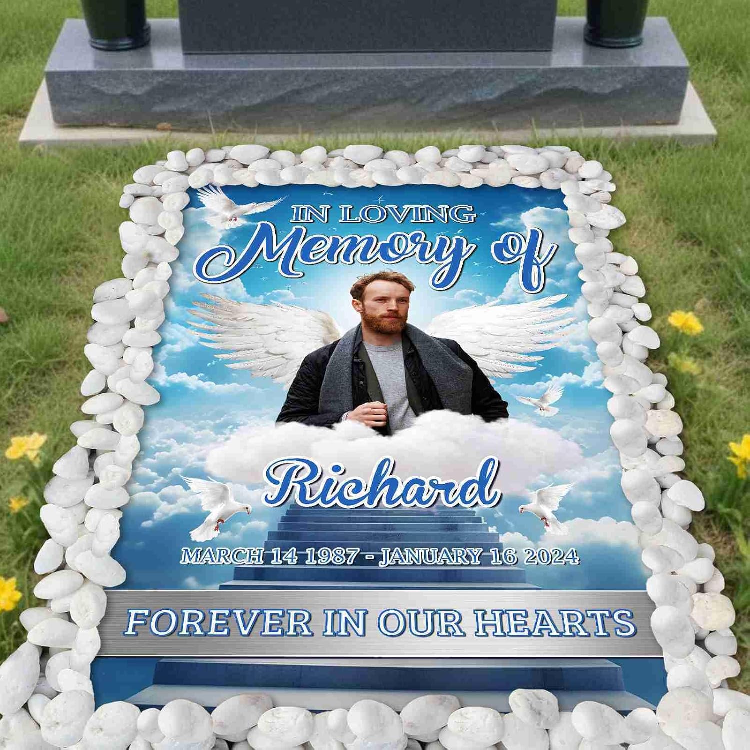 Personalized Memorial Grave Blanket - 1x3 ft - Vomokim