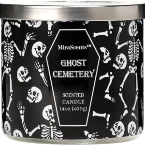 Spooky Halloween Candle – Ghost Cemetery Scented Soy Jar – 14oz