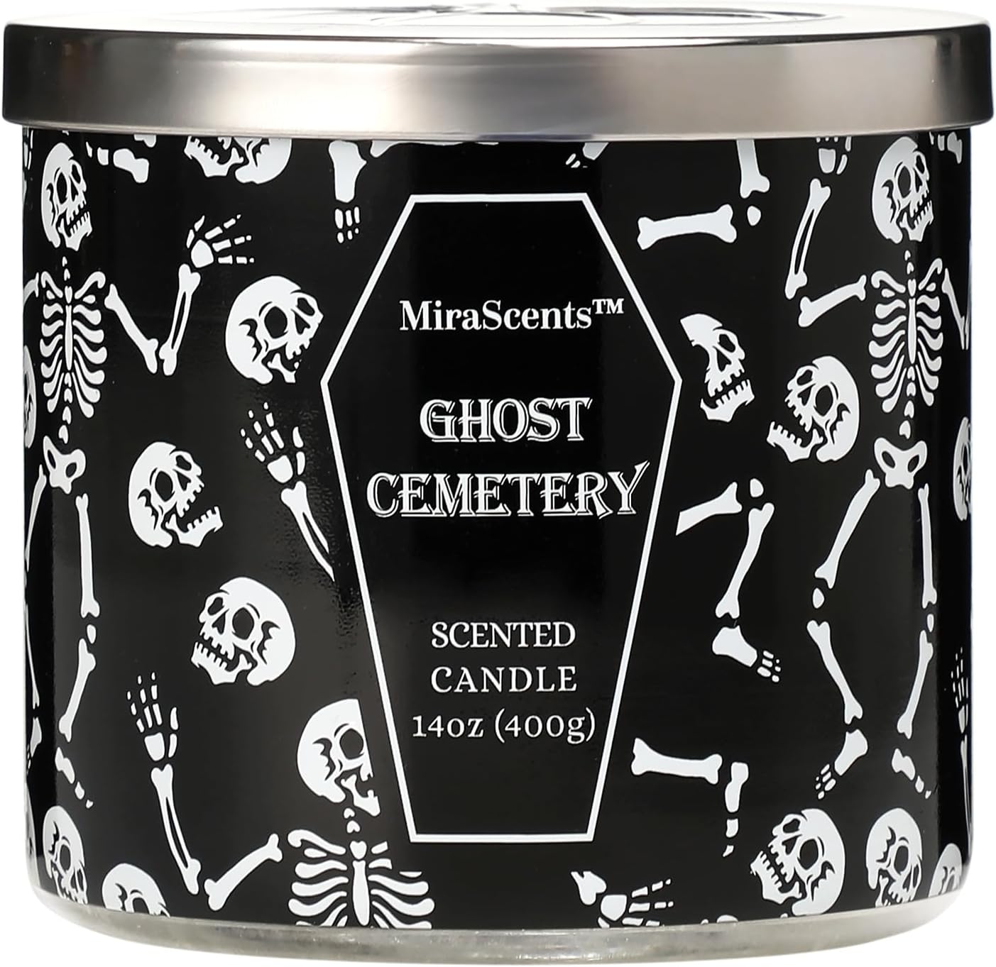 Spooky Halloween Candle – Ghost Cemetery Scented Soy Jar – 14oz