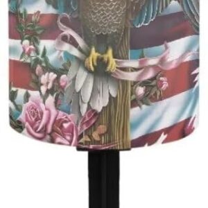 Jeiento Solar Cemetery LED Candle with Eagle Cross & Flag