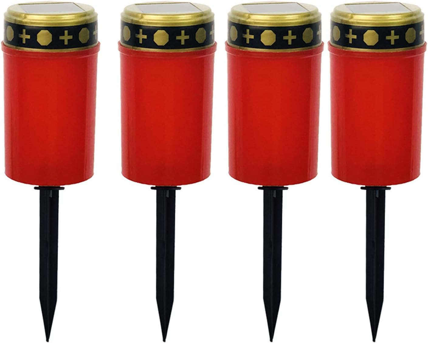 HEYXI 4-Pack Solar Cemetery LED Candles - Weatherproof & Flickering