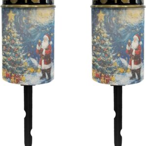 Santa Claus Solar Memorial Lights for Graves - 2 Pack