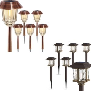 XMCOSY+ 6-Pack Solar Path Lights - Warm White LED