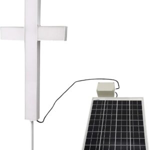 39" Solar LED Lighted Cross - Cemetery & Church Sign
