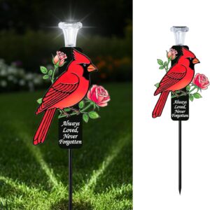 Red Cardinal Solar Memorial Stake - Eternal Light