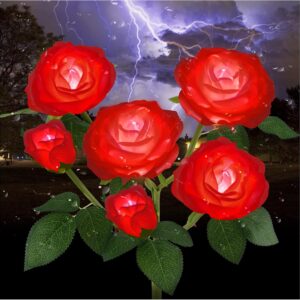 Solar Rose Garden Stake Lights - LED Decor for Outdoor