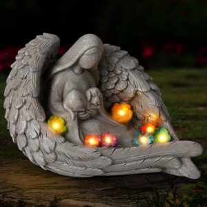Solar Angel Dog Memorial Statue - Pet Grief Gift