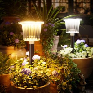 BITPOTT Solar Pathway Lights 4-Pack, Adjustable Warm/Cold