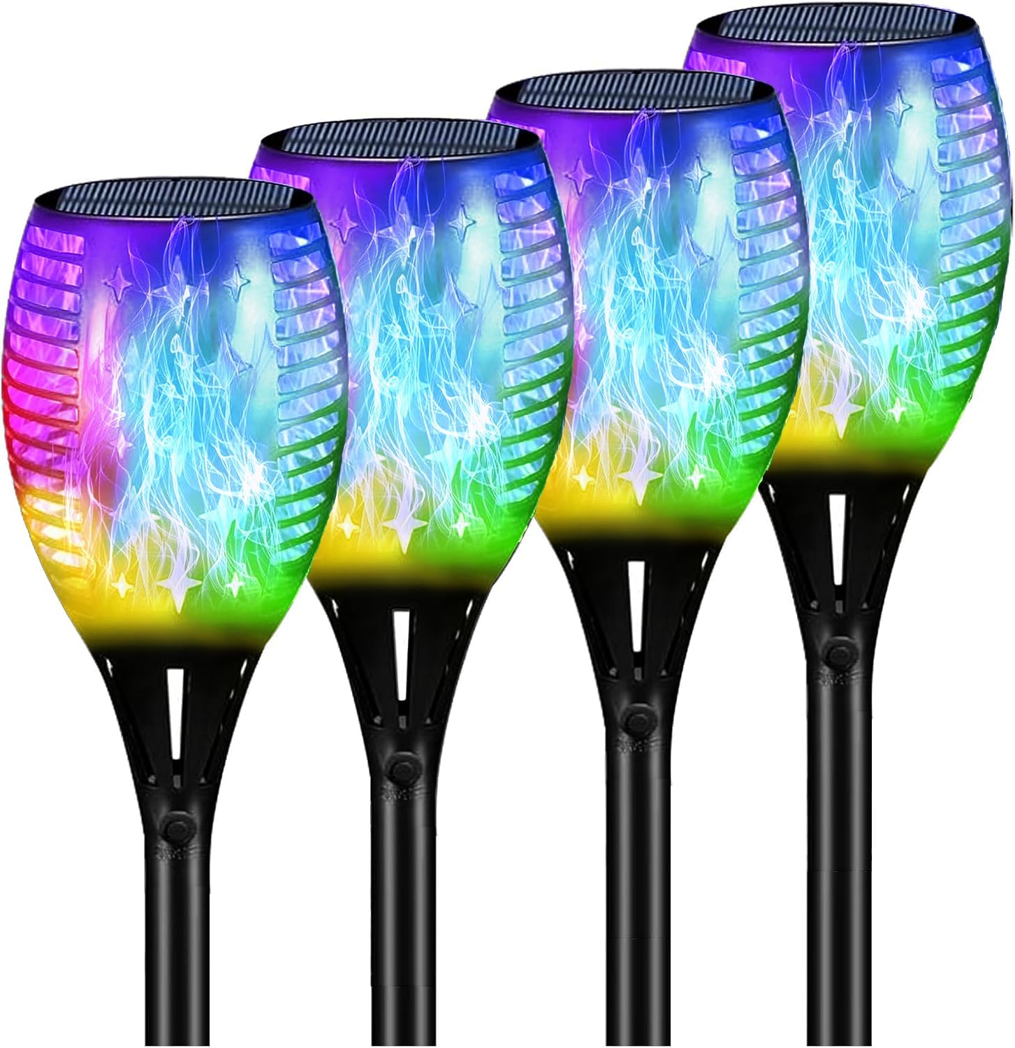 YoungPower RGB Halloween Solar Torch Lights - 4 Pack