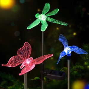 OxyLED Solar Butterfly Dragonfly Lights - 3 Pack