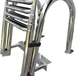 Stainless Steel Telescoping 4-Step Ladder for Boats & Pools