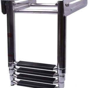 4-Step Stainless Steel Boat Ladder, Folding Dock Ladder