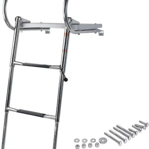 3-Step Folding Boat Ladder w/ Platform