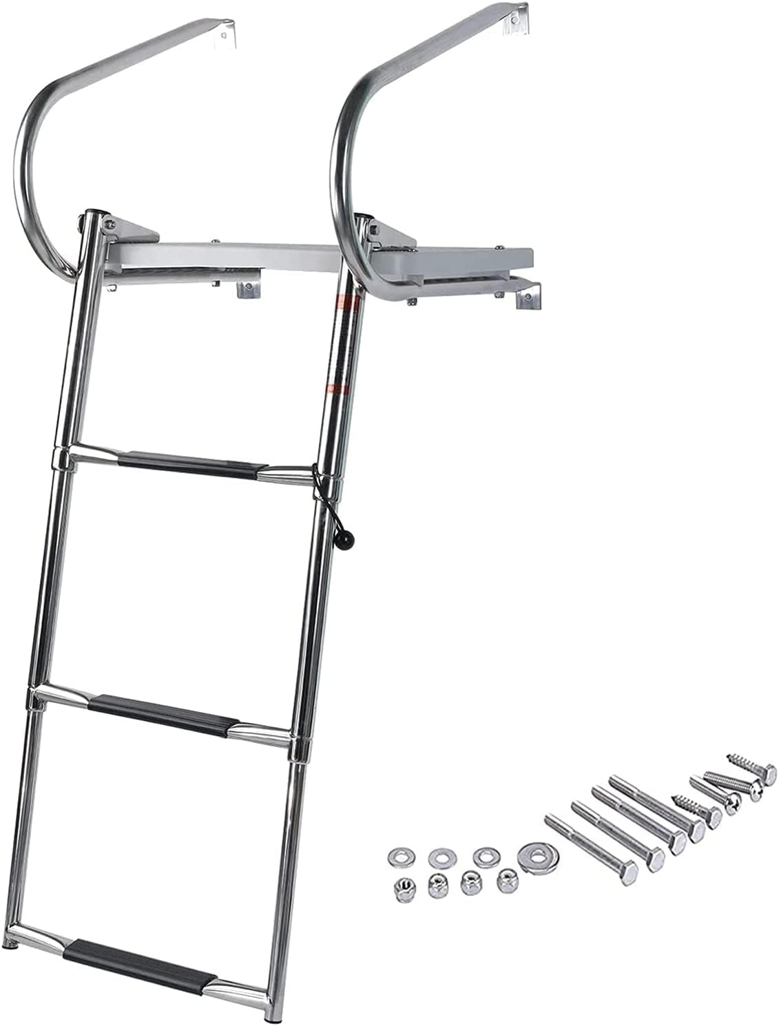 3-Step Folding Boat Ladder w/ Platform