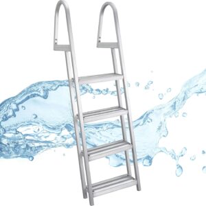 RecPro Heavy-Duty Aluminum Boat Ladder - 4 Steps