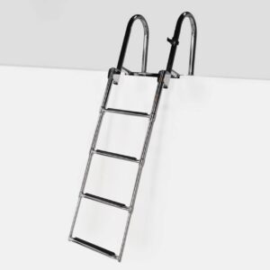 RecPro 4-Step Stainless Pontoon Boat Ladder w/Handrails