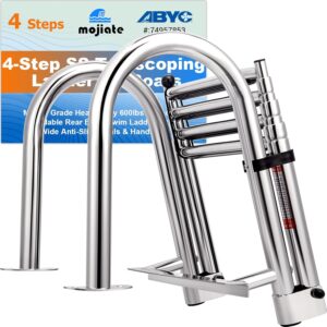 Heavy-Duty Telescoping Pontoon Boat Ladder - 600 lbs