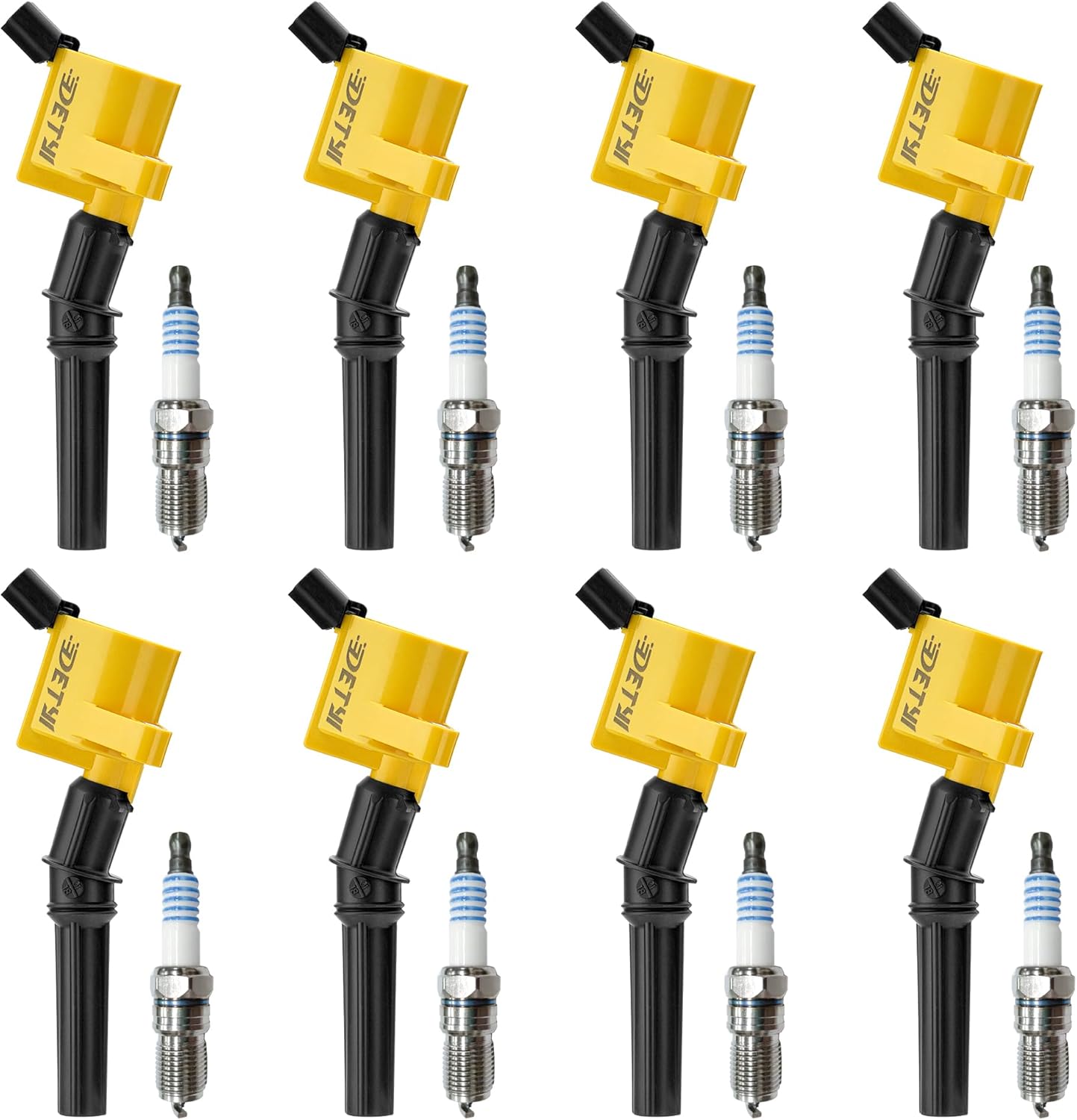 DETYI DG508 Coil Pack & SP479 Plug Set for Ford V8