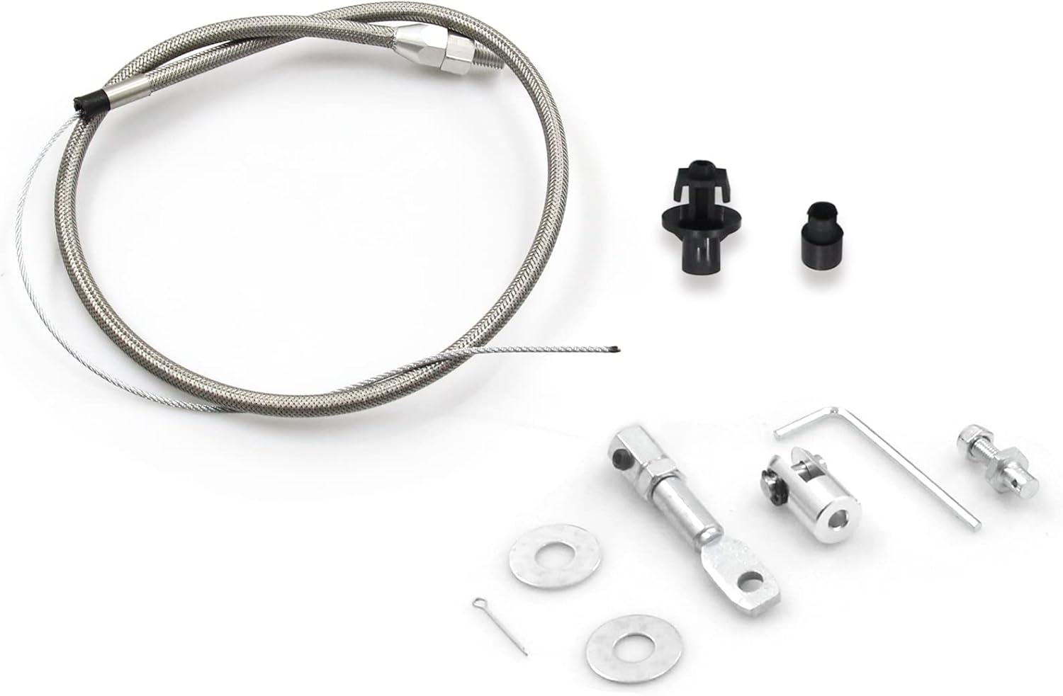 LVOUP Adjustable Stainless Braided Throttle Cable Kit