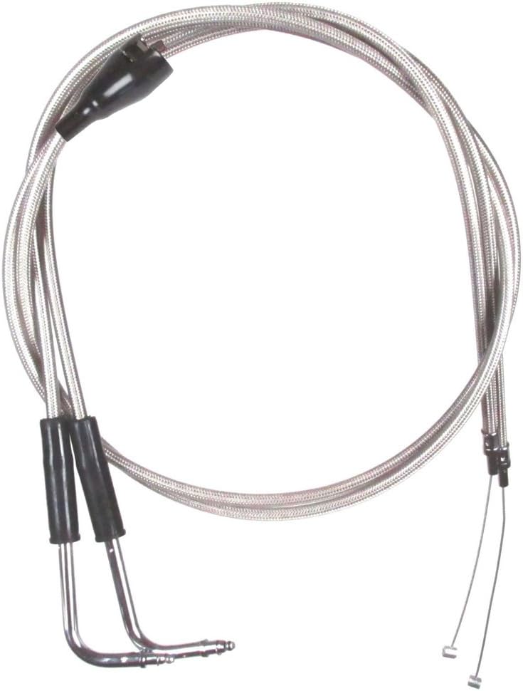 Stainless Braided Throttle Cable Set +6" for Harley FLHTCU/I