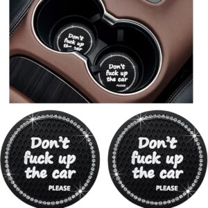 Ziciner 2-Pack Sparkling Car Cup Holder Coasters - Black