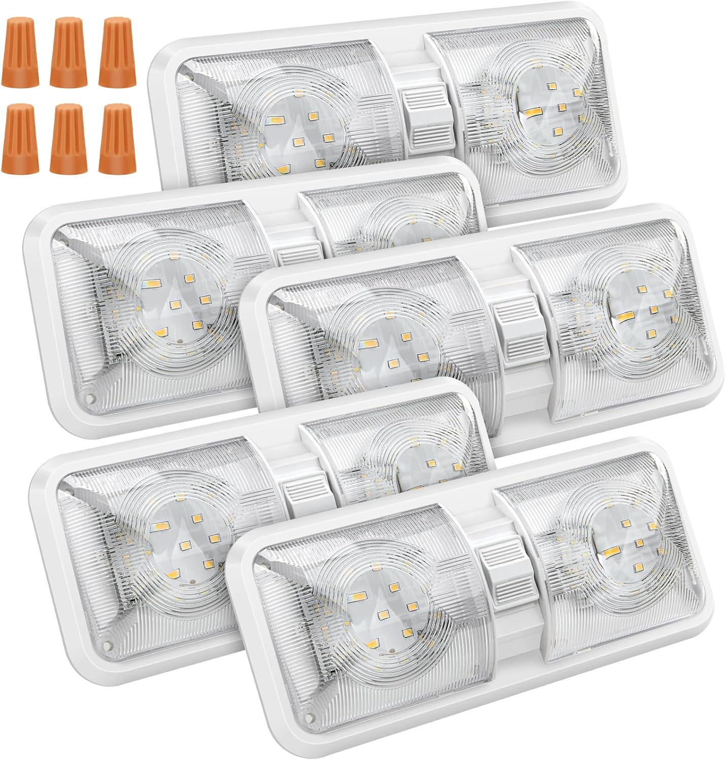 Kohree RV LED Ceiling Light - 5 Pack, 12V, 600 Lumens