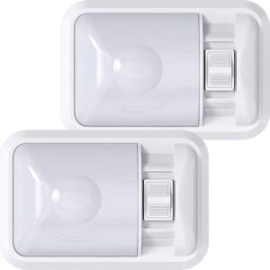 Leisure LED 2-Pack RV Dome Light, Frosted Lens, 300LM