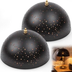 Retisee 2-Pack Black & Gold Dome Lamp Shades