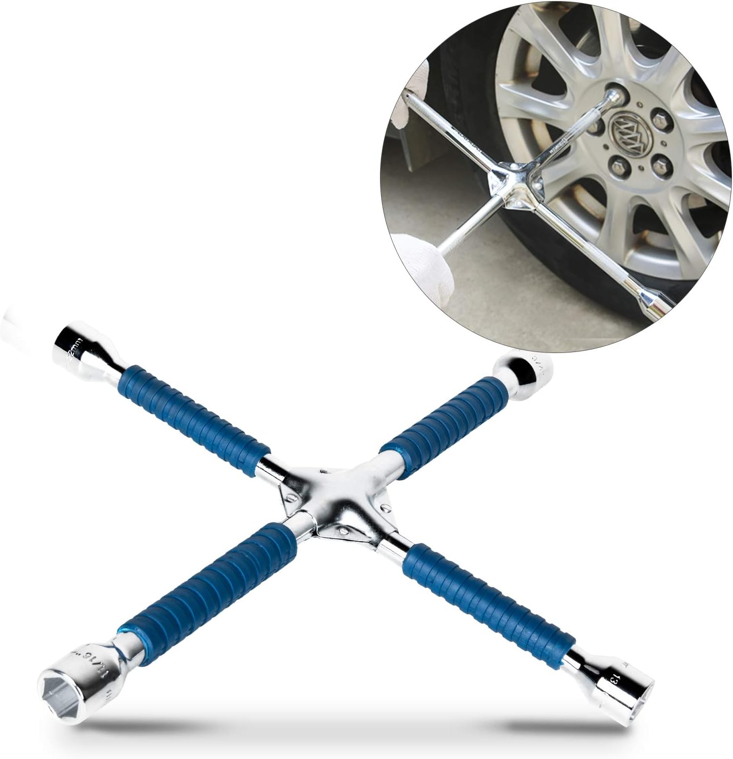 ETERNA 16" 4-Way Lug Wrench Set - Heavy Duty Chrome Plated
