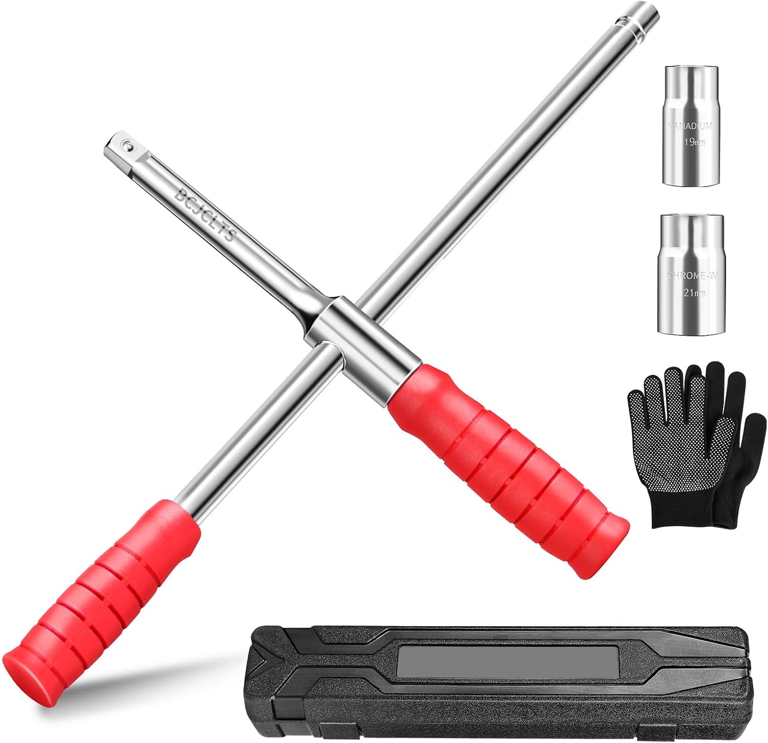 BCJCLTS Lug Wrench Set 1/2-Inch Drive, 4-Socket, Telescopic