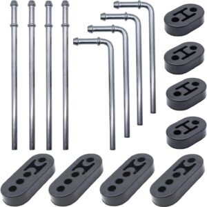 16-Piece Heavy Duty Exhaust Hanger Rod Set - 3/8in, Zinc Coated