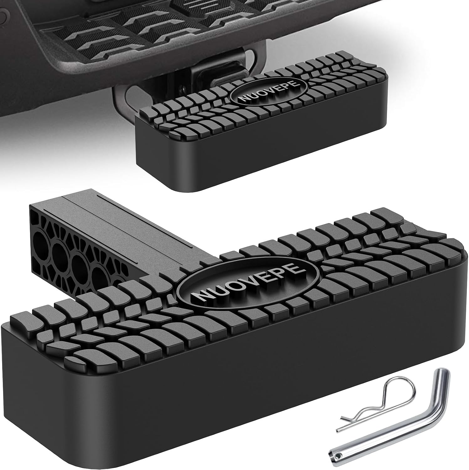 2" Hitch Step & Rear Bumper Guard, Black