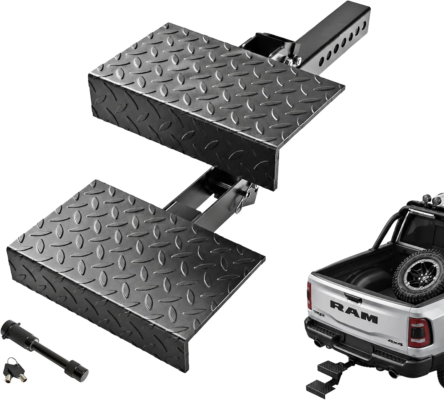 IronFangX 2-Step Hitch Ladder w/Lock Pin