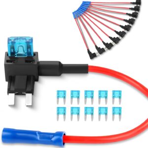Nilight Add-A-Circuit Fuse Holder Pack - 10 Pack w/ 15A Fuses