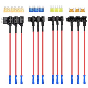 Nilight 12V Car Fuse Tap Kit - 4 Types - 12 Pack