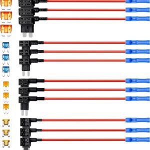 12V Car Fuse TAP Adapter - 12 Pack AMP Blade Fuse Connector