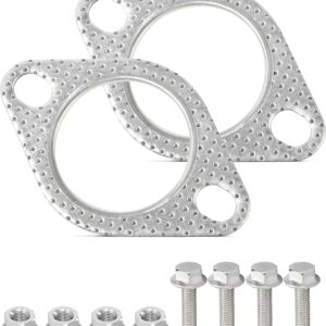 SCUARI Exhaust Gasket Kit, 2in Muffler Flange Gasket w/Bolts
