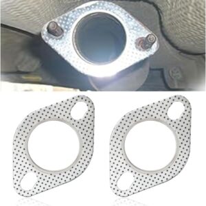 2PC Car Exhaust Gasket, 2-Bolt 2in Flange, High Temp Seal