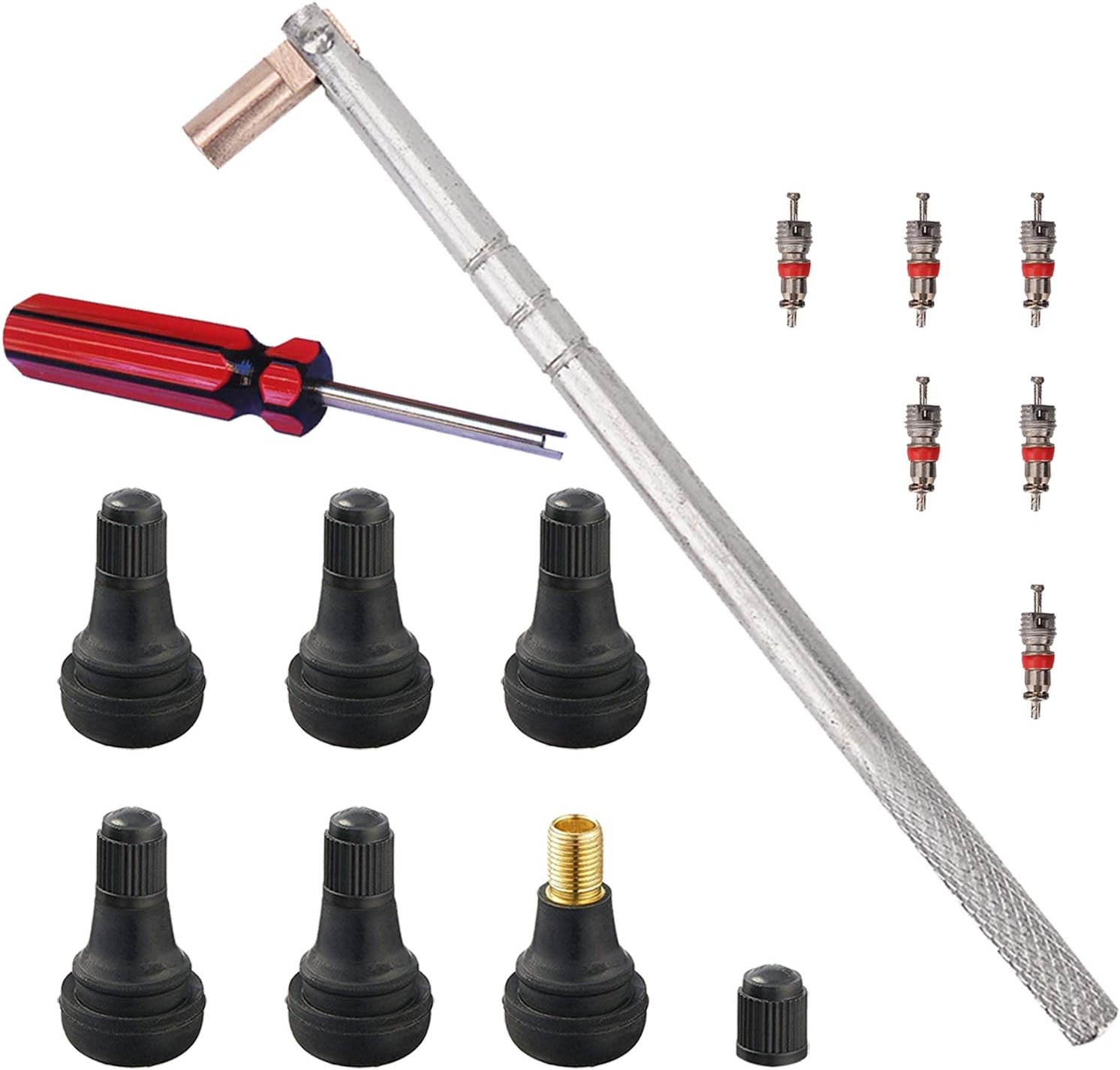 Febrytold Tire Valve Stem Tool Kit - 14 Piece Set