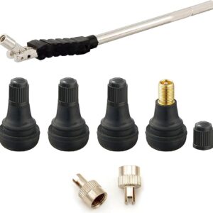 Tire Valve Stem Replacement Kit - 4x Shorty Brass Stems