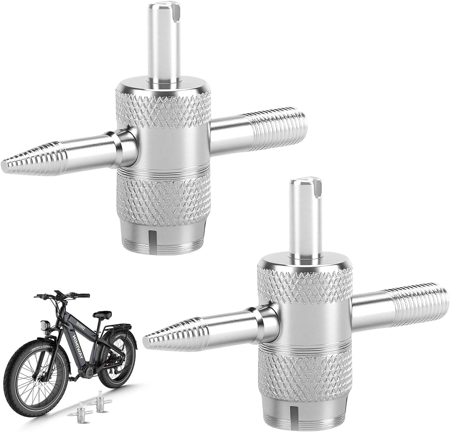 OLLBIT 4-Way Valve Stem Tool for Car & Bike Tires