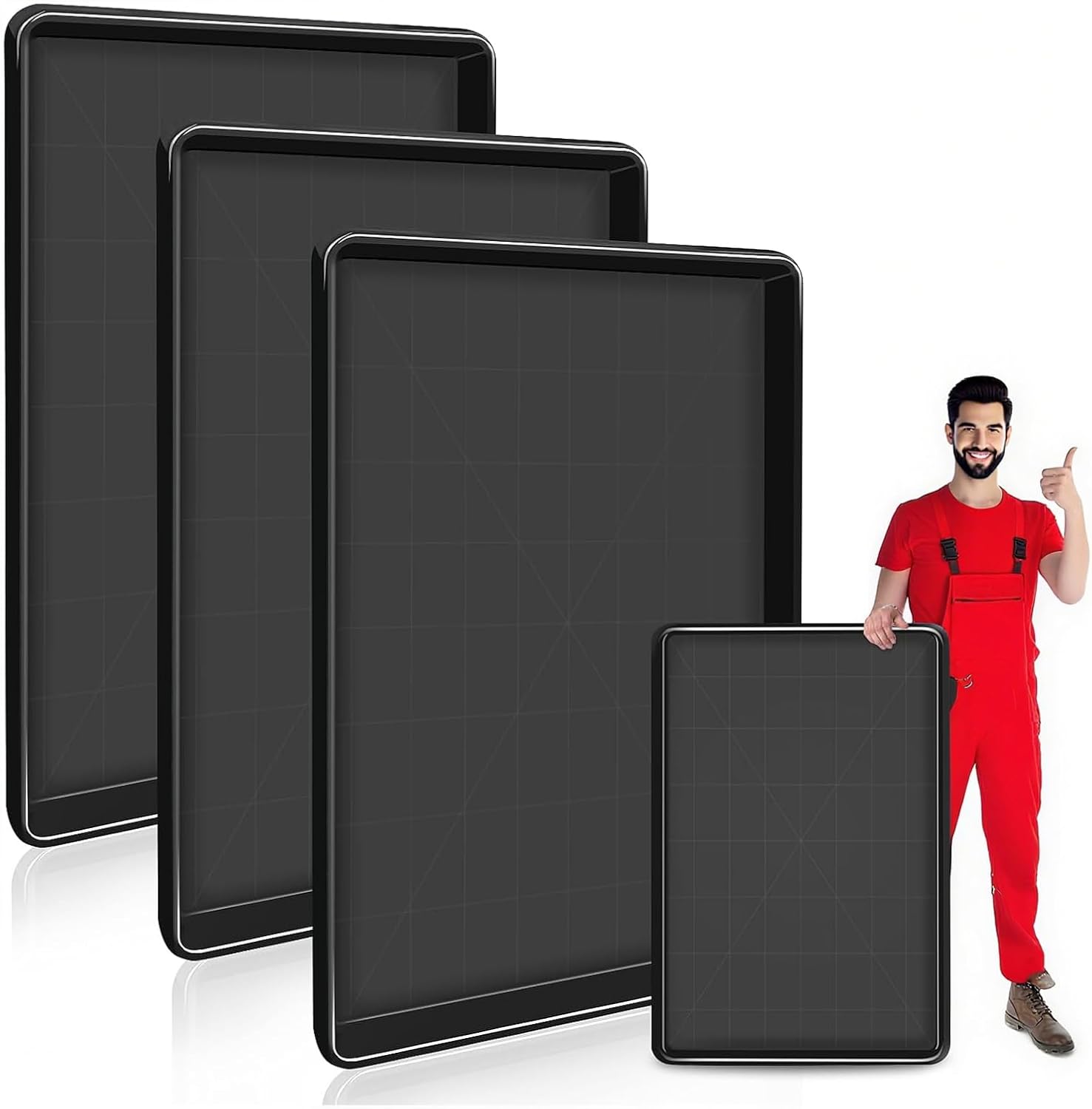 3-Pack Extra Large Oil Drip Pan for Garage Maintenance