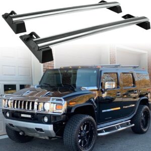 Black Aluminum Roof Rack Crossbars for Hummer H2 2003-2010