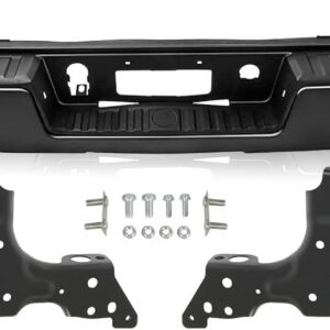 TUSDAR Rear Bumper for Chevy Silverado 1500 2014-2018 Black